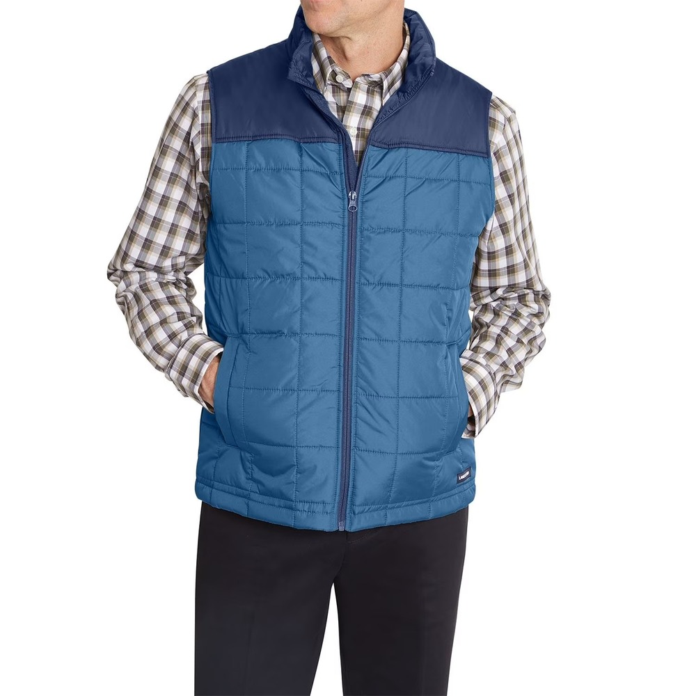 Lands End Mens Puffer Vest Size Small Navy Mariner Blue Quilted 990424125 NWT